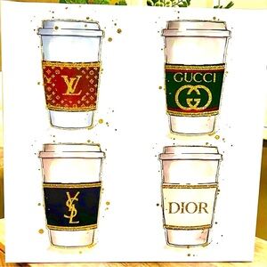 New Designer Coffee Cup Canvas Art Print